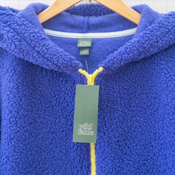 *NWT* Wild Fable Half Zip Anorak Hoodie Sherpa - Cobalt/Light Blue - Size M - Picture 4 of 11